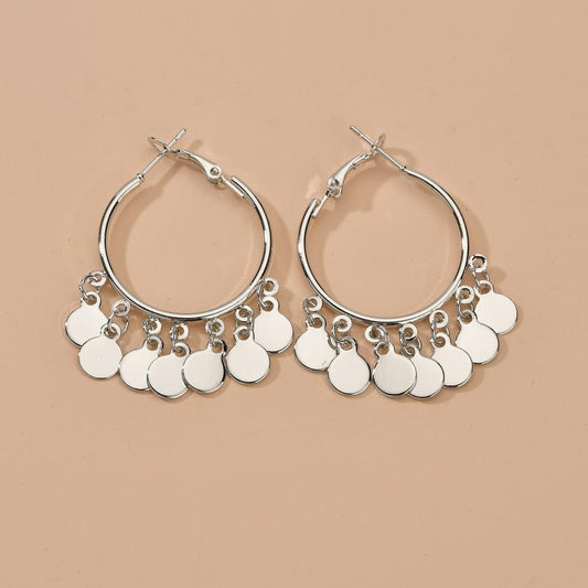 Metal sheet pendant earrings punk metal big earrings personality fashion earrings earrings step into accessories
