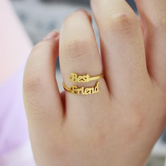 Retro Letter BestFriend Ring Female Personality Simple Best Friend Jewelry