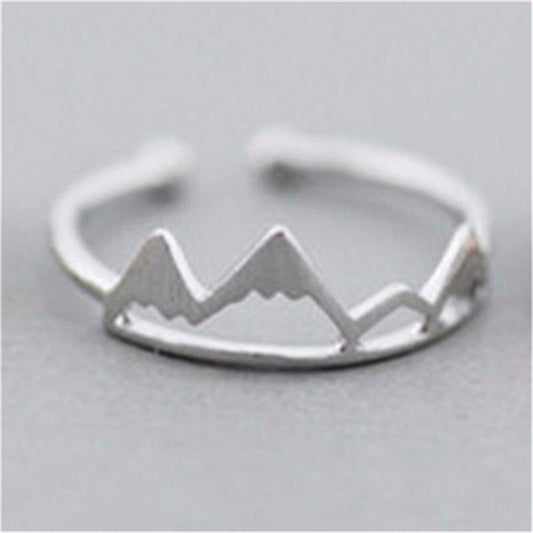 Explosive fashion simple mountain ring adjustable three-color ring