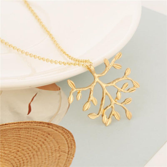 Explosive jewelry Belle same style gold rose tree sprig pendant Beauty and the Beast necklace