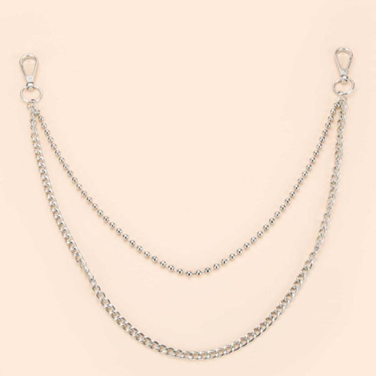 Pants chain ins net red metal iron chain pants hanging chain ornaments double-layer ball beads hip-hop pants chain men and women trend