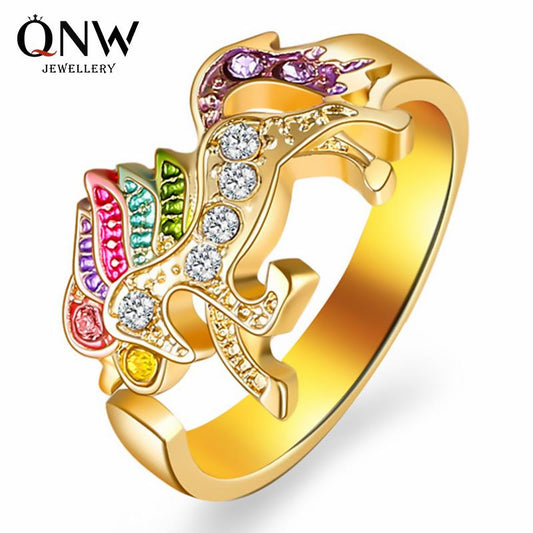 Accessories temperament unicorn ring color pony opening adjustable ring women's diamond jewelry