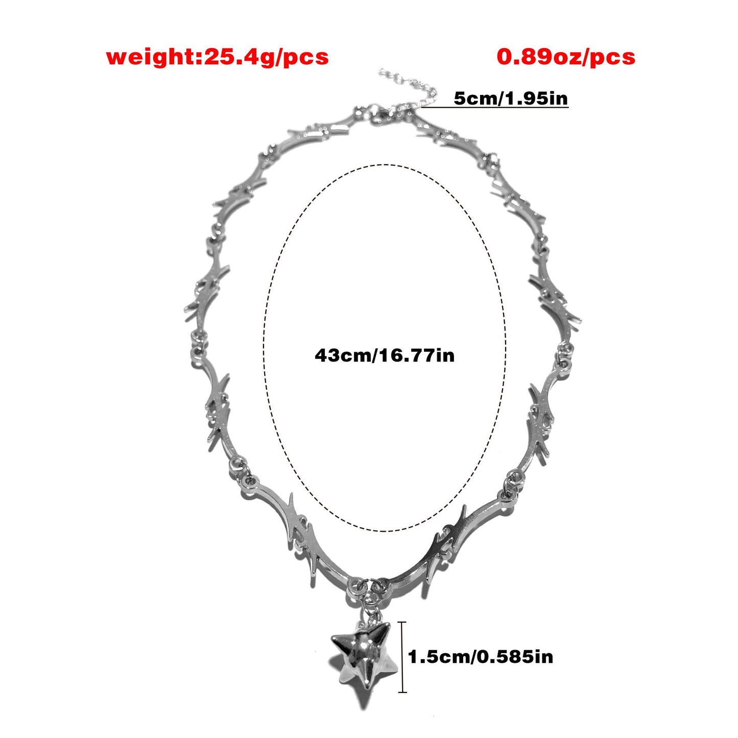 Jewelry ins creative thorns iron thorn flame clavicle chain necklace hip-hop sweater necklace