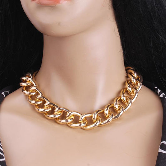 Creative Jewelry Fashion Simple Trend Geometric Clavicle Chain Exaggerated Aluminum Chain Necklace