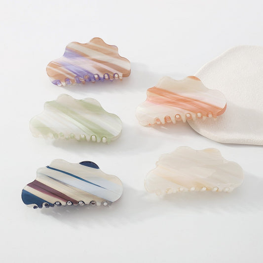 F4133 Acetic Acid Sheet Fashion Shark Clip Gradient Color Youth Fashion Dazzling Medium Size Hair Clamp Female