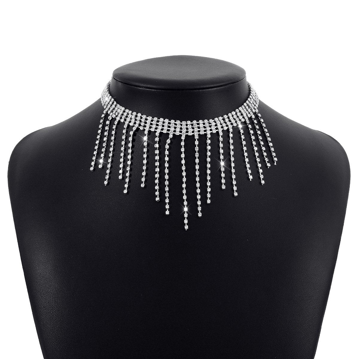 N1522 Light Luxury Rhinestone Tassel Sexy Necklace Dinner Party Night Personality Necklace