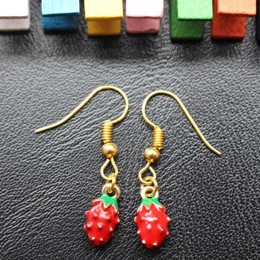 Fruit series earrings dripping oil three-dimensional strawberry earrings holiday gift direct supply