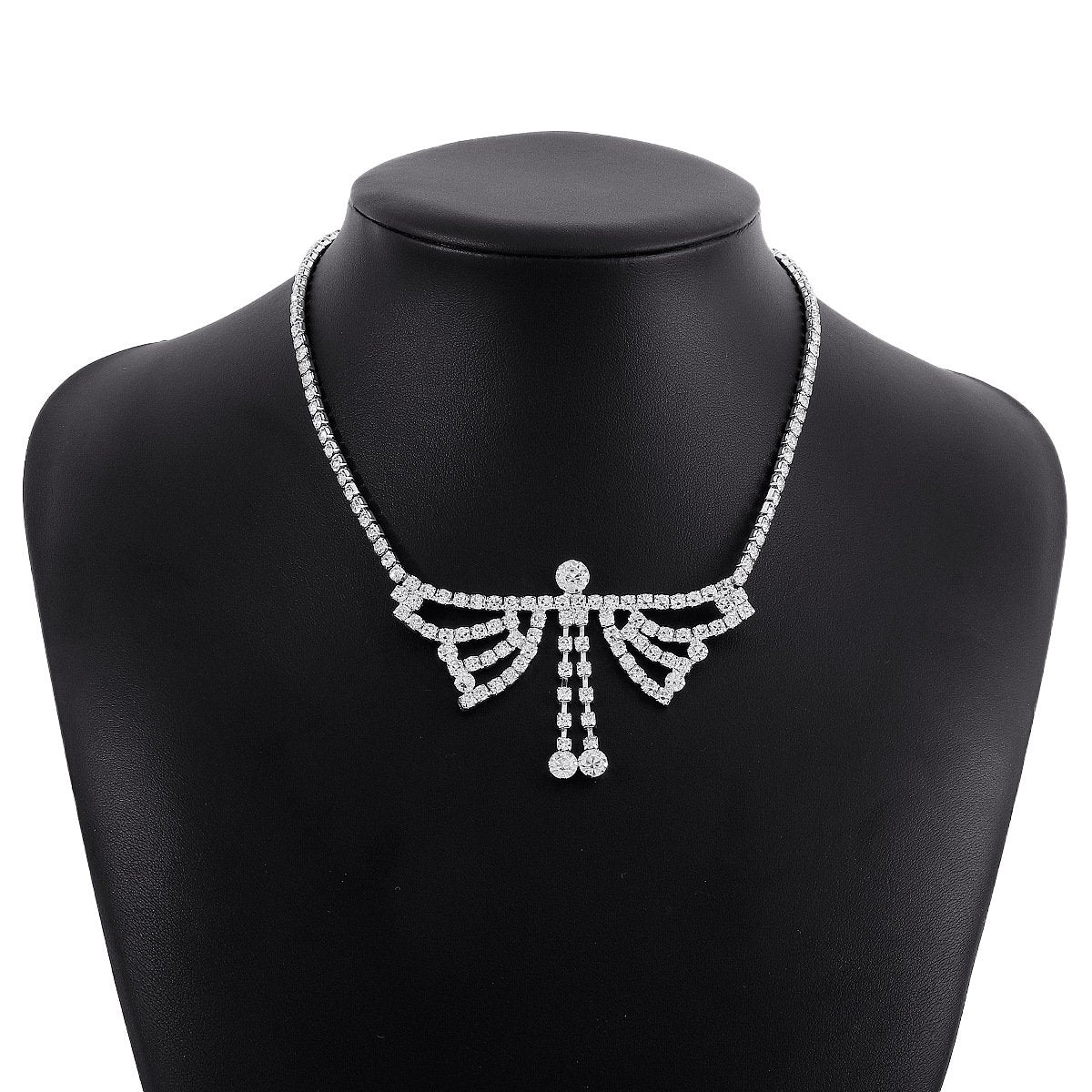 N1965 Geometric Creative Necklace Fashion Three-dimensional Butterfly Full Diamond Temperament Necklace Sweet Cool Fashion Necklace