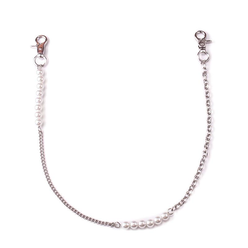 Retro U-shaped single-layer sexy body chain personality ins imitation pearl decoration chain pants chain