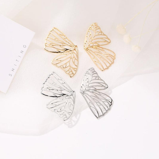 Exaggerated Hollow Butterfly Wing Earrings Middle Eastern Trend Fan Shaped Creative Earrings