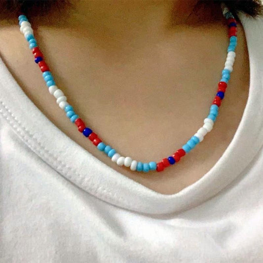 BKPP Thai drama interprets my love with your heart The same style of colorful beaded necklace Ouer's same style of clavicle chain