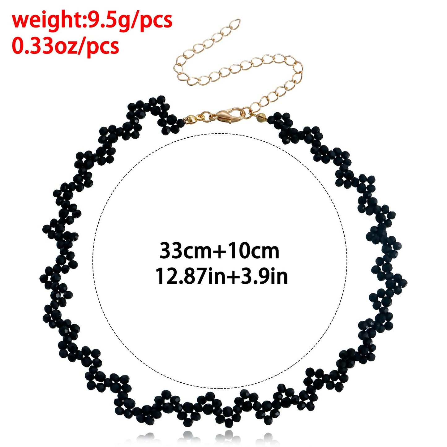 Explosive summer ins black crystal hand-woven necklace necklace female trend jewelry choker