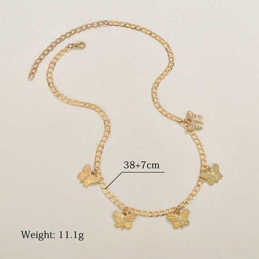 Fashion Retro Necklace Clavicle Chain Temperament Twill Butterfly Necklace Accessories