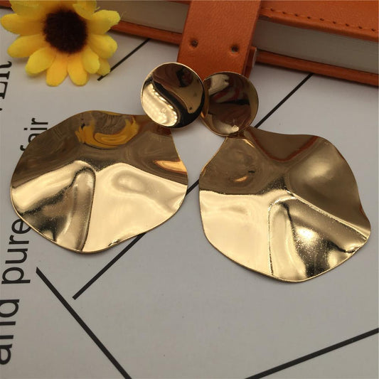 Simple Fashion Fold Shiny Stud Earrings Carnival Party Earrings Earrings Floor Stall Jewelry