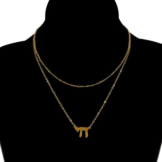 Jewelry Judaism Shiba Inu Pendant Necklace Ladies Bead Chain Religious Spindle Necklace Clavicle Chain