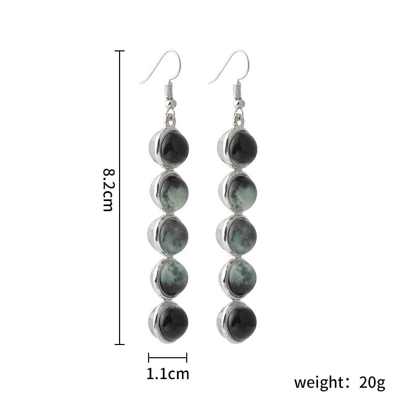 Fashion creative total lunar eclipse luminous earrings personalized retro tassel earrings jewelry