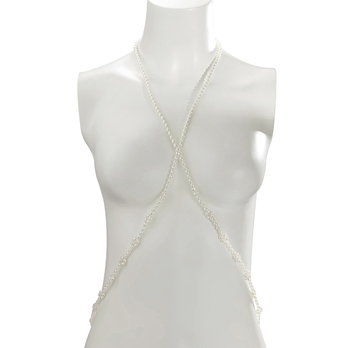 Jewelry Simple Oval Geometric Dress Femininity Imitation Pearl Braided Daisy Cross Body Chain