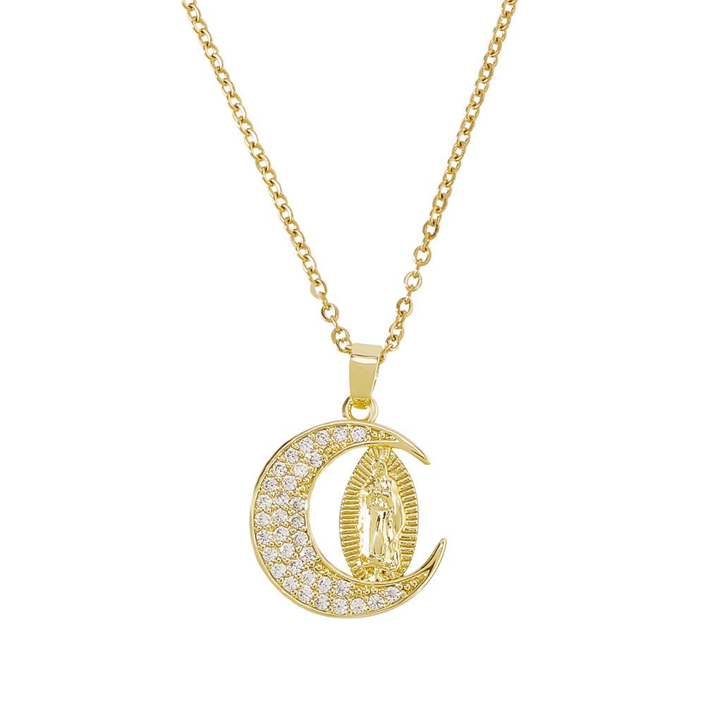 ZN14 Net Red Necklace Creative Zircon Simple Necklace Light Luxury Personality Religious Clavicle Chain Female