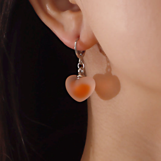 Explosive style fairy colorful transparent love pendant earrings women's trendy temperament earrings accessories