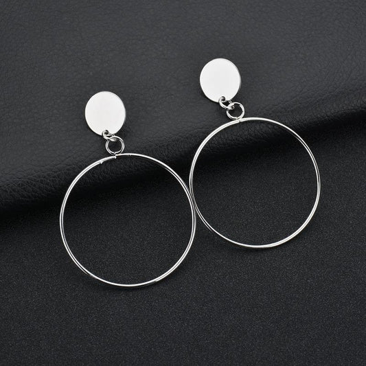 Fashion version of the same style simple and generous personality large circle long earrings earrings earrings earrings