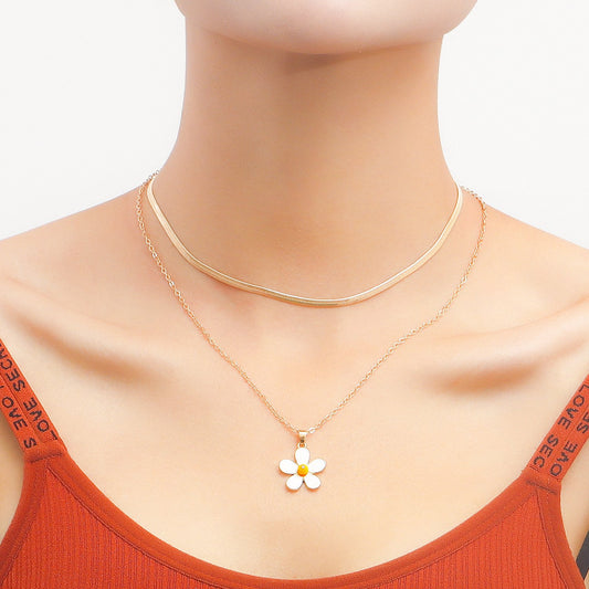 Jewelry Sunflower Fresh Simple Pendant Clavicle Chain Necklace Female Niche Design Sense Necklace