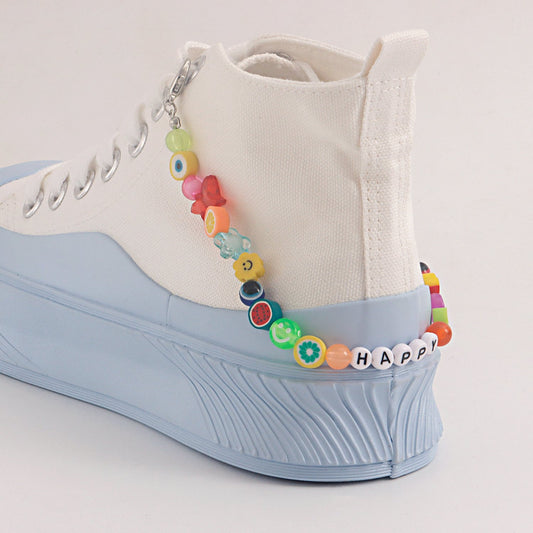 Soft pottery fruit ins letter shoe chain jewelry metal shoe chain canvas shoe decoration