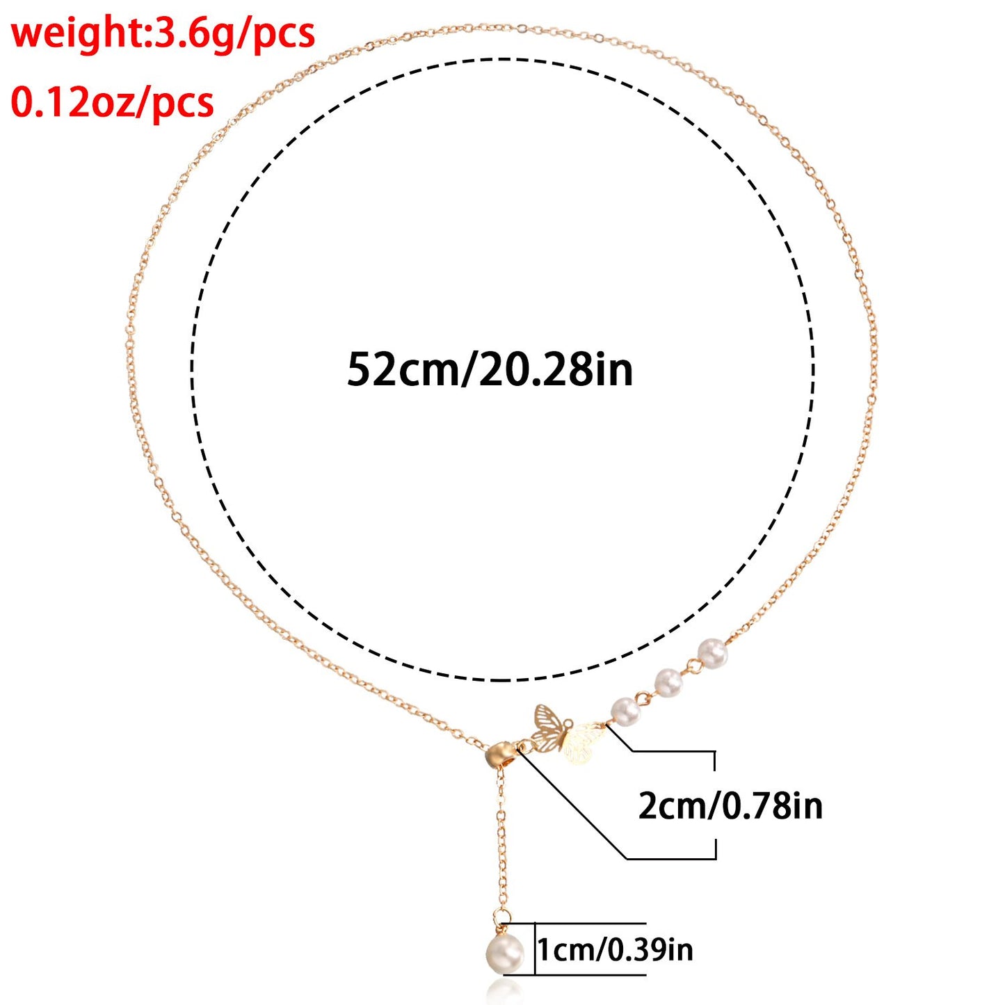 Exquisite butterfly pearl tassel necklace female ins light luxury high-end clavicle chain simple niche design choker