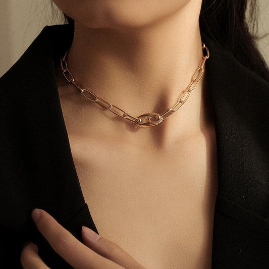 Dongdaemun necklace ins simple cold metal clavicle chain niche design sense versatile necklace