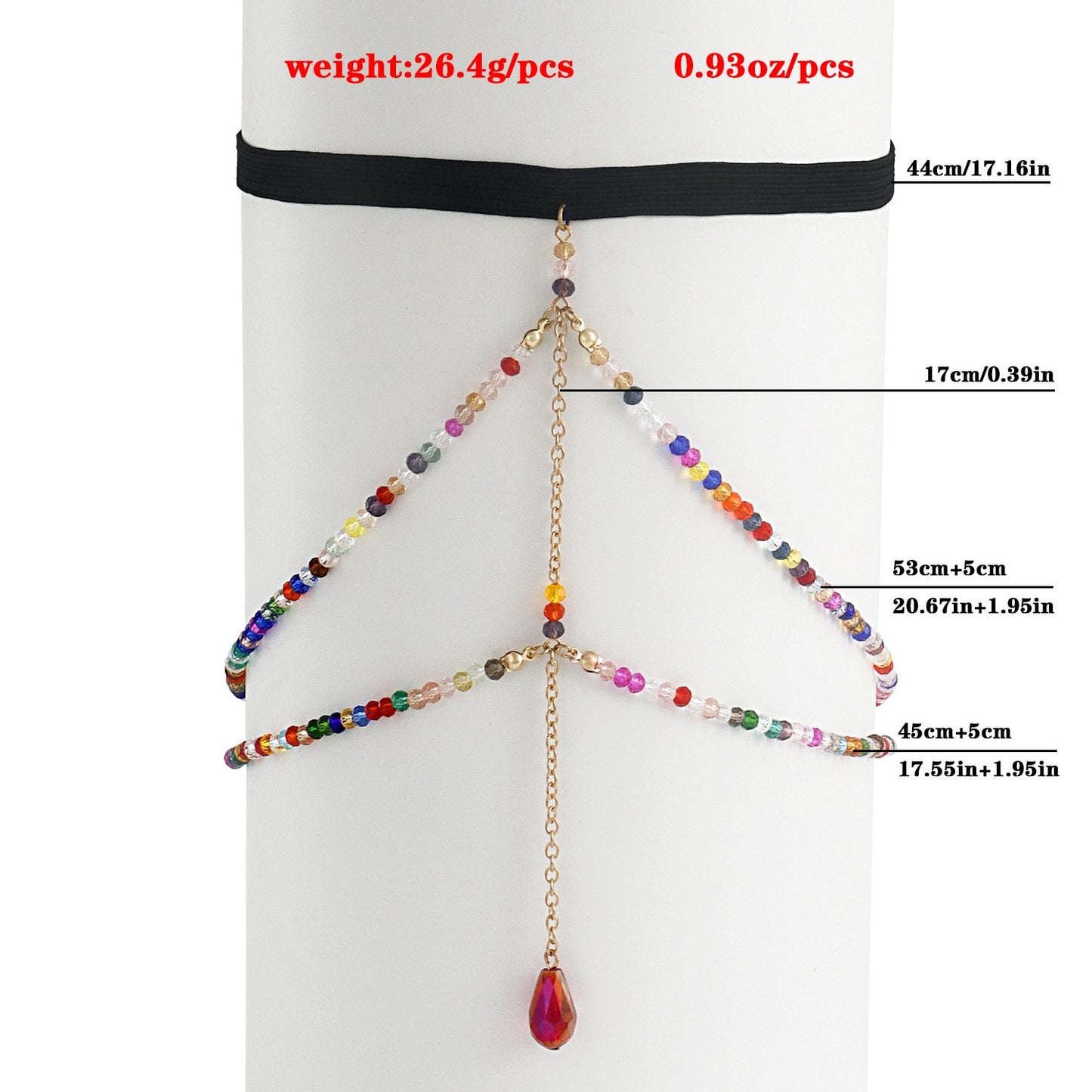 Jewelry thigh ring colorful crystal beads sexy hot girl leg chain casual body chain legchain