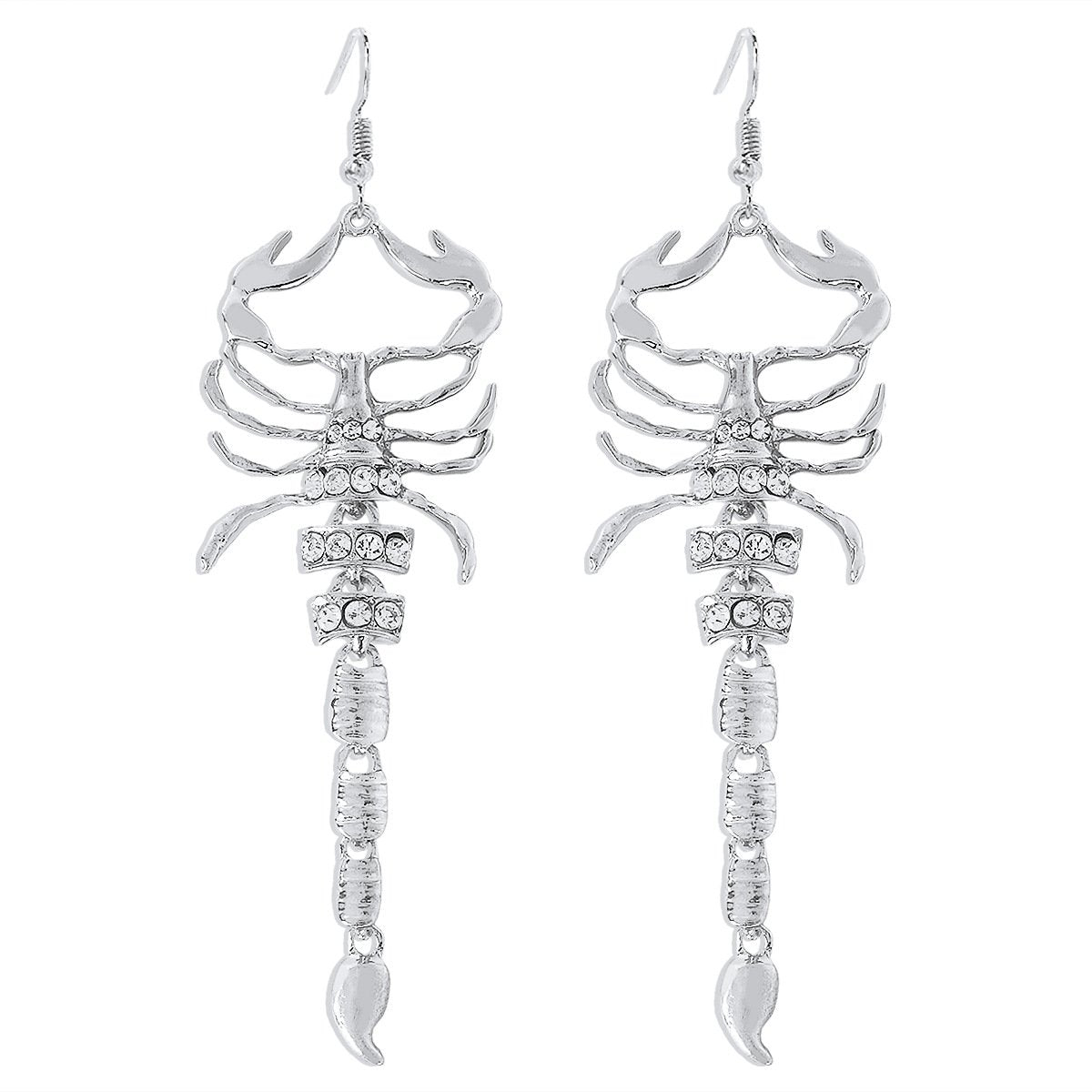 E1827 Niche personality exaggerated geometric fashion earrings micro-inlaid scorpion retro punk earrings for women