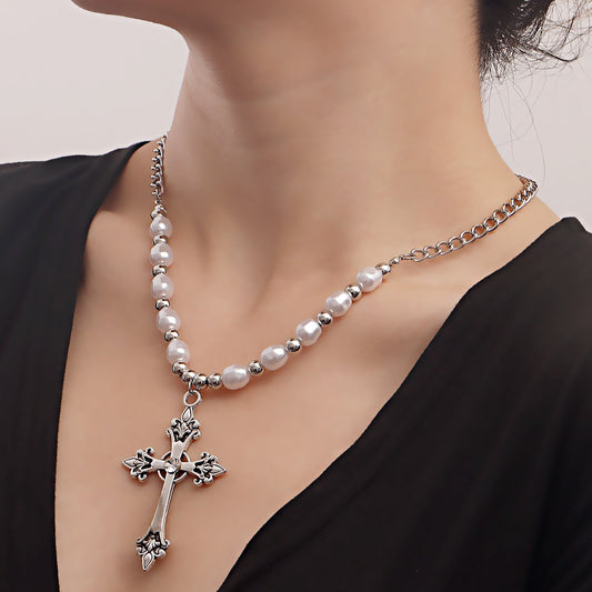 Jewelry Retro Cross Multilayer Necklace Women's Fashion Simple Business Versatile Clavicle Chain