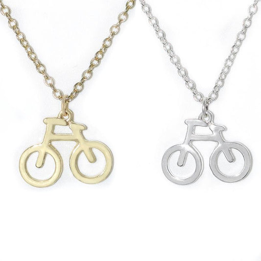 Fashion creative small fresh bicycle necklace personality simple bicycle pendant clavicle chain