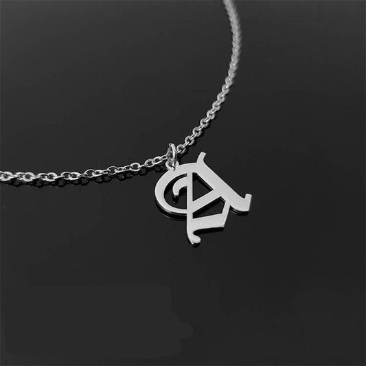 Titanium steel pendant 26 ancient English letters necklace pendant jewelry explosive style stainless steel
