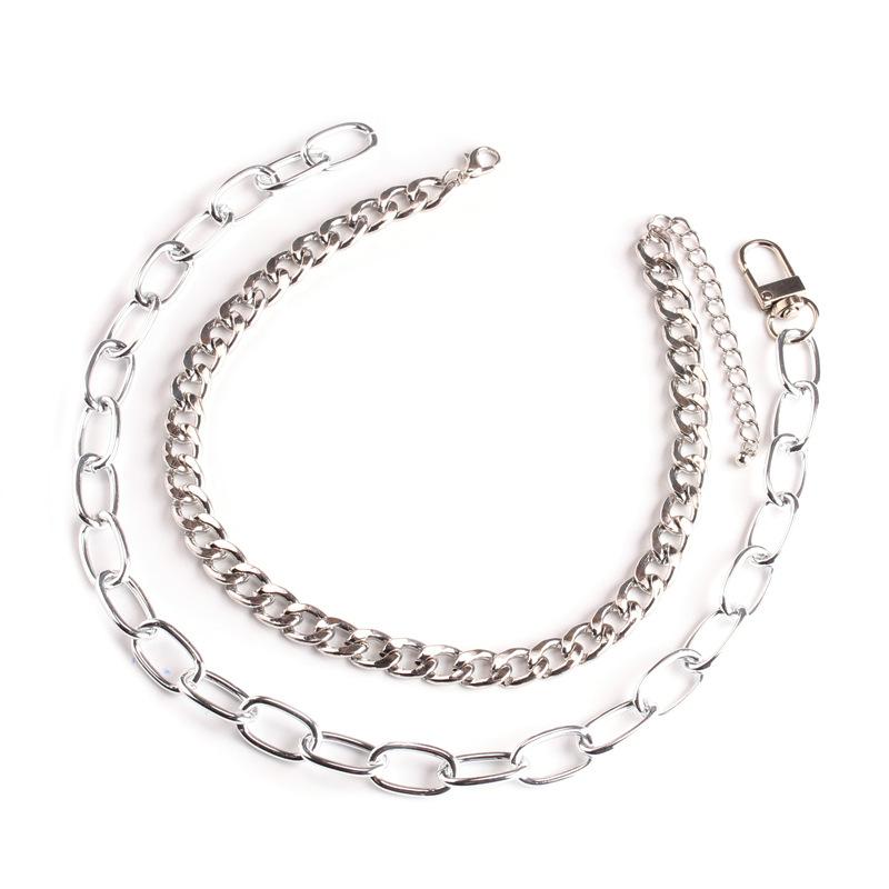 Stainless steel chain necklace ins hip-hop niche design double-layer set chain