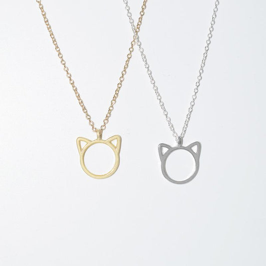 Creative Jewelry Popular Cat Ear Necklace Hollow Hollow Animal Ear Pendant