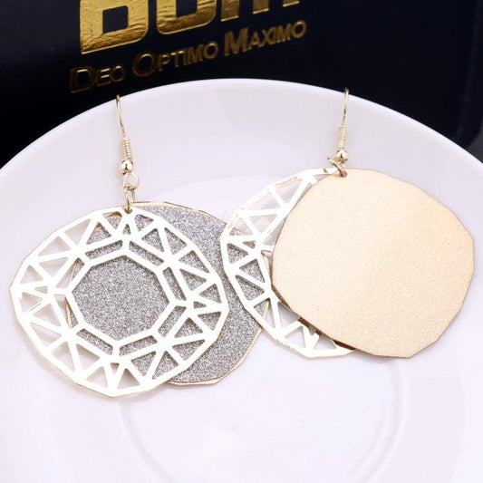 Original single jewelry exaggerated double-layer swing bird's nest frosted earrings earrings