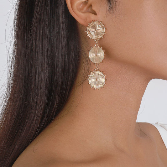 E1922 Long Personality Earrings Circle Fashion Simple Retro Earrings Thread Modern Earrings Women