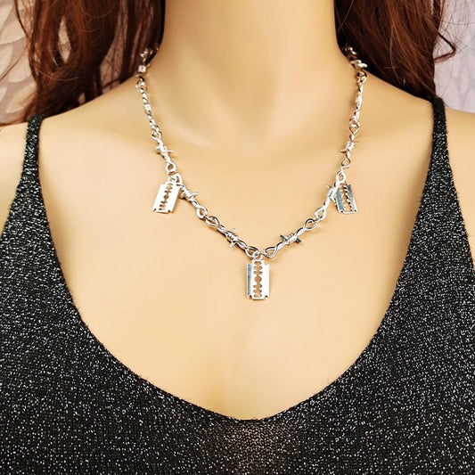 Jewelry punk prickly thorn blade pendant male and female necklace hip-hop street hipster necklace