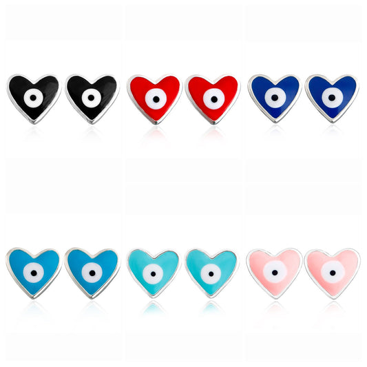 Jewelry custom mini heart-shaped devil's eye earrings earrings earrings high-end niche earrings