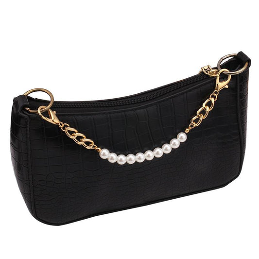 Jewelry imitation pearl all-match thick chain bag chain personality fashion handmade beaded handbag decoration