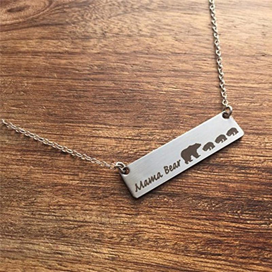 Explosive Jewelry Mother's Day Gift Simple Fashion Mother Bear Pendant Necklace Alloy Necklace Female