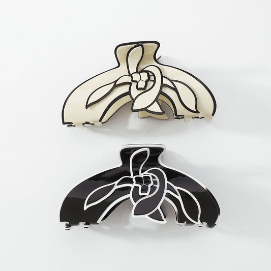F4324 French Elegant Retro Magnolia Flower Head Clip Creative Design Sense Three-dimensional Niche Hair Clip