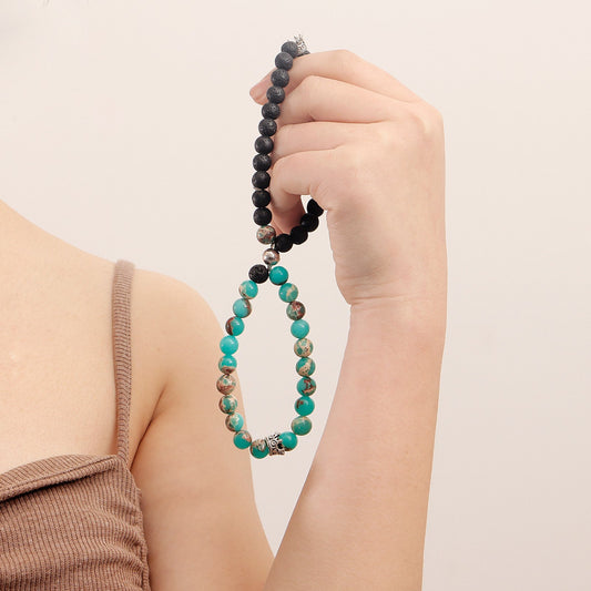 Jewelry Valentine's Day Magnet Beaded Bracelet Agate Volcanic Stone Couple Set Bracelet