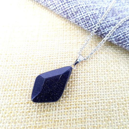 Multi-faceted Crystal Necklace Natural Stone Clavicle Chain Creative Stone Simple Pendant
