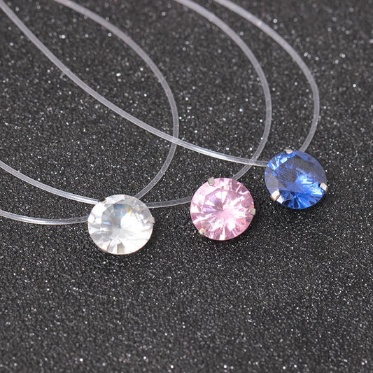 Fashion Transparent Fishing Line Zircon Necklace Mermaid Tears Clavicle Chain Jewelry