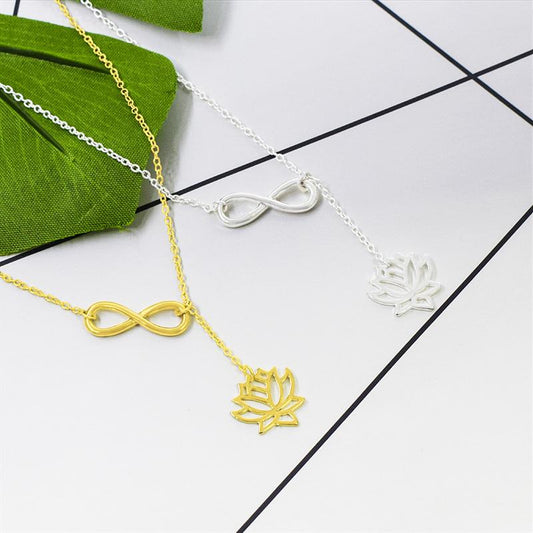 Figure 8 lotus necklace women's fashion fashion all-match jewelry flower pendant