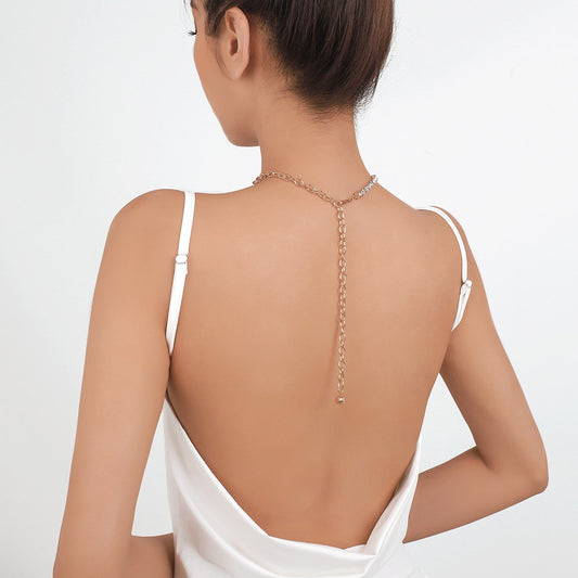 N8753 Chain Tassel Necklace Female Claw Chain Stitching Personality Simple Back Chain Niche Temperament Y-shaped Necklace