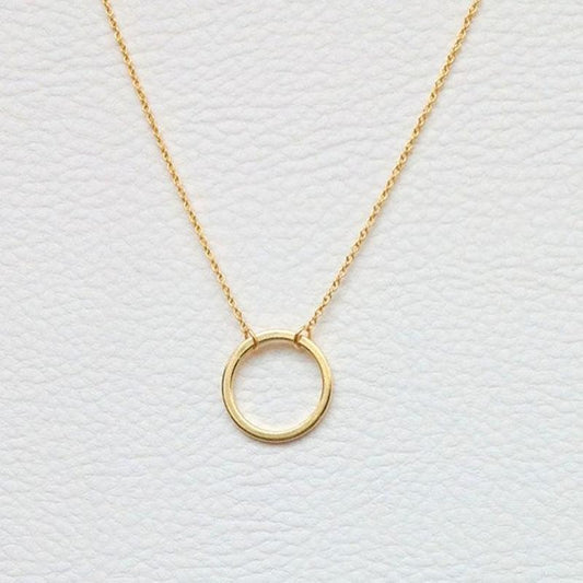 Personality Fashion Ladies Jewelry Simple Empty Circle Geometric Pendant Necklace Exquisite Clavicle Chain