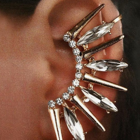 E1735 Trendy Style Exaggerated Personality Fashion Earring Temperament Rhinestone Left Ear Single Sweet Cool Sexy Earring