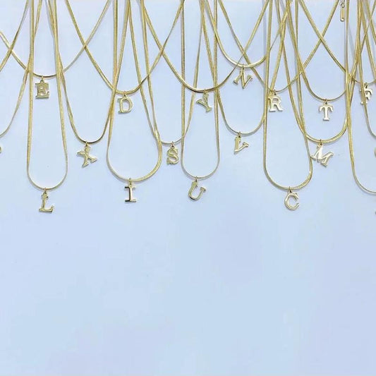 26 English letter necklace titanium steel does not fade female niche design feeling the same clavicle chain snake bone chain